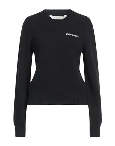 PALM ANGELS PALM ANGELS WOMAN SWEATER BLACK SIZE S MERINO WOOL, VISCOSE, POLYAMIDE, CASHMERE, POLYESTER