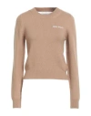 Palm Angels Woman Sweater Camel Size M Merino Wool, Viscose, Polyamide, Cashmere, Polyester In Beige