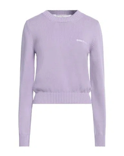 Palm Angels Woman Sweater Lilac Size L Cotton In Purple