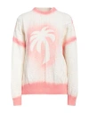 Palm Angels Patent Leather Effect Palm Sweater In Pink