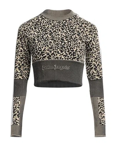 Palm Angels Woman Sweatshirt Beige Size S Polyester, Polyamide, Elastane