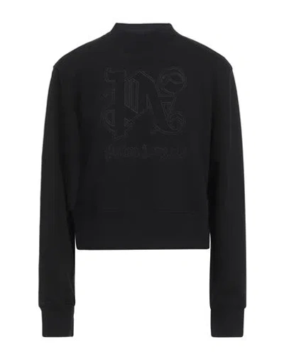 Palm Angels Woman Sweatshirt Black Size L Cotton, Elastane