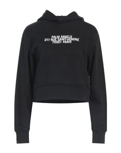 PALM ANGELS PALM ANGELS WOMAN SWEATSHIRT BLACK SIZE L COTTON, ELASTANE, POLYESTER