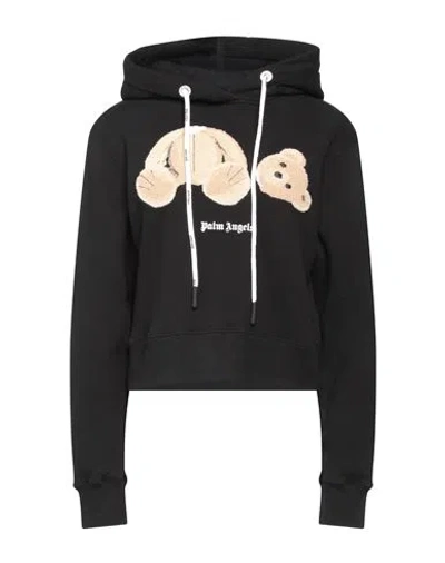 Palm Angels Woman Sweatshirt Black Size L Cotton, Elastane, Wool, Acrylic, Polyester
