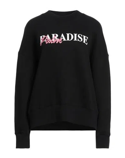 Palm Angels Woman Sweatshirt Black Size M Cotton, Elastane, Polyester, Organic Cotton