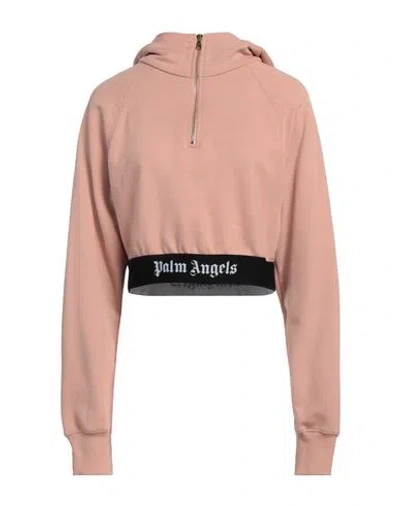 Palm Angels Woman Sweatshirt Blush Size Xs Cotton, Elastane, Polyamide, Polyester In Pink
