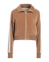 Palm Angels Woman Sweatshirt Camel Size M Cotton, Polyamide, Elastane, Polyester In Beige