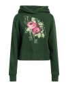 Palm Angels Woman Sweatshirt Dark Green Size M Cotton, Elastane, Wool, Acrylic In Green