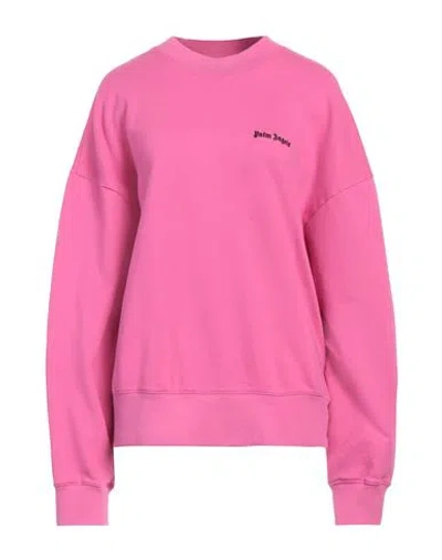 Palm Angels Woman Sweatshirt Fuchsia Size M Cotton In Pink