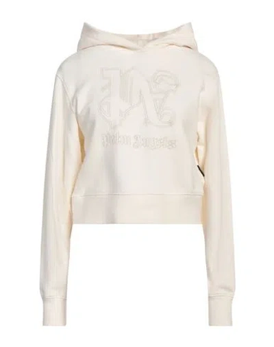 Palm Angels Woman Sweatshirt Ivory Size S Cotton In White