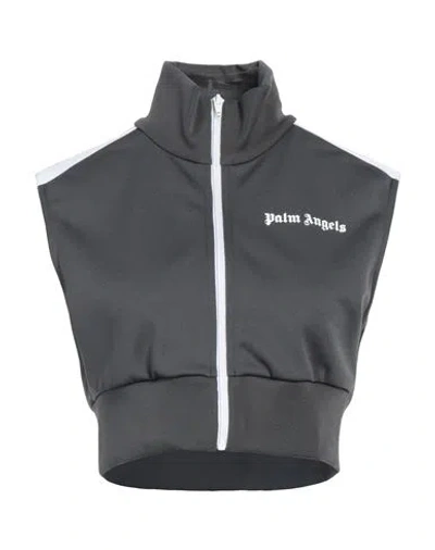 Palm Angels Woman Sweatshirt Lead Size M Polyester, Elastane In Gold