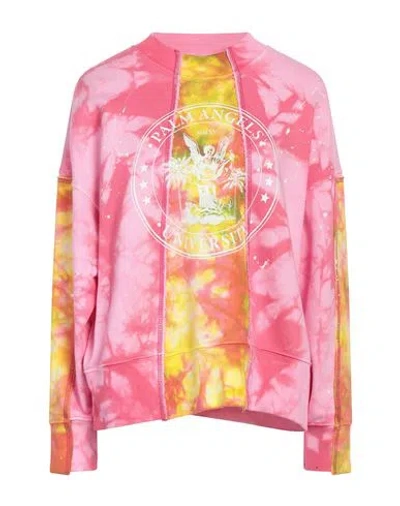 Palm Angels Woman Sweatshirt Pink Size M Cotton, Polyester