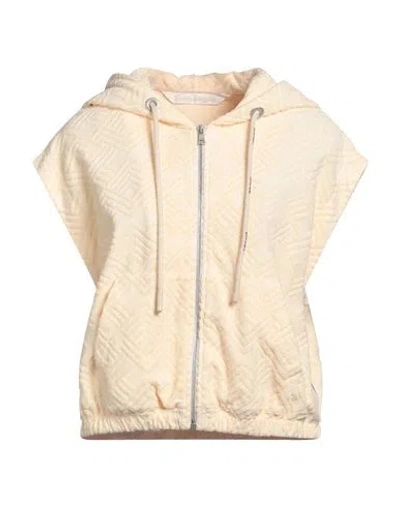 Palm Angels Woman Sweatshirt Sand Size M Cotton, Polyester In Beige