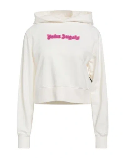 Palm Angels Woman Sweatshirt White Size S Cotton, Elastane