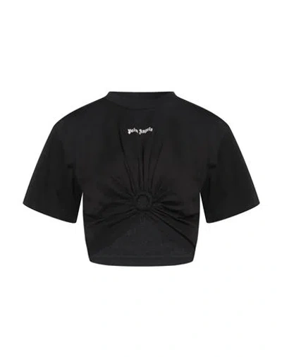 PALM ANGELS PALM ANGELS WOMAN T-SHIRT BLACK SIZE L COTTON, POLYESTER