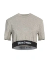 Palm Angels Woman T-shirt Grey Size S Modal, Polyester, Polyamide, Elastane In Grey