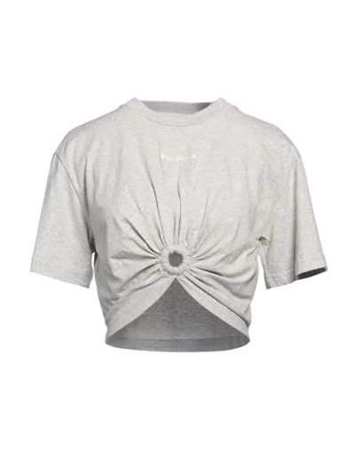 Palm Angels Woman T-shirt Light Grey Size M Cotton, Polyester