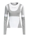 Palm Angels Long Sleeved Cut Fitted T-shirt With Contrasting Fabric In Grey