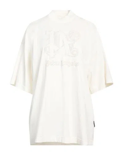Palm Angels Woman T-shirt Off White Size L Cotton, Polyester