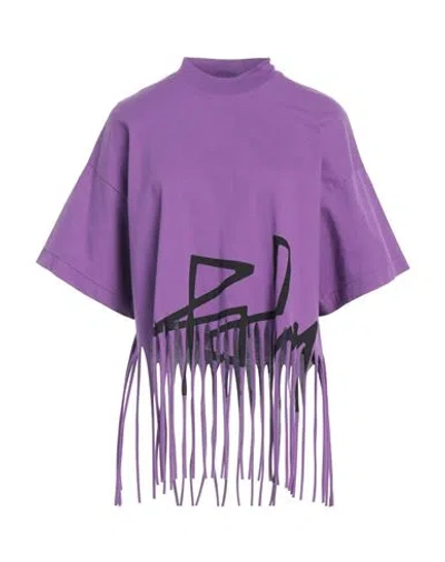 Palm Angels Woman T-shirt Purple Size S Cotton