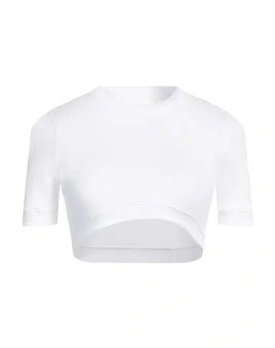 Palm Angels Woman T-shirt White Size Xs Cotton, Elastane, Polyester