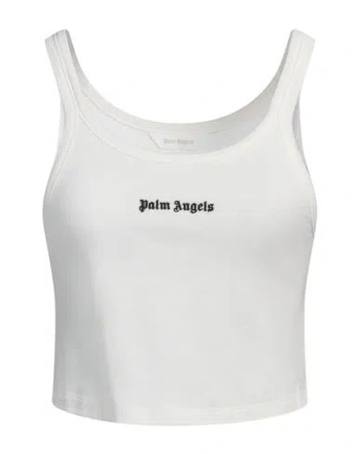 Palm Angels Woman Tank Top Off White Size L Cotton