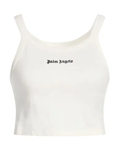 Palm Angels Woman Tank Top Off White Size M Cotton, Polyester