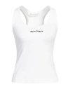 Palm Angels Logo-embroidered Ribbed Tank Top In White