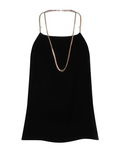Palm Angels Open-back Chain-embellished Velvet Top In Black
