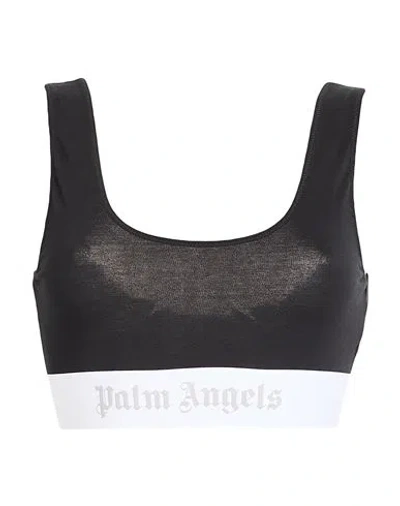 Palm Angels Woman Top Black Size L Cotton, Elastane, Polyamide, Polyester