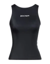 Palm Angels Crew Neck Racerback Sleeveless Tank Top In Black