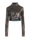 Palm Angels Women's Sequined Top | Size Medium | Pwab038 In Black