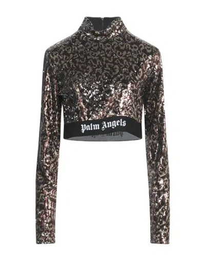PALM ANGELS PALM ANGELS WOMAN TOP BLACK SIZE L POLYESTER, POLYAMIDE, ELASTANE