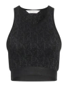 Palm Angels Woman Top Black Size L Viscose, Polyester, Polyamide