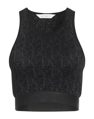 Palm Angels Woman Top Black Size L Viscose, Polyester, Polyamide