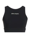 Palm Angels Black Training Crop Sport Top In Black