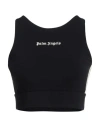 Palm Angels Black Training Crop Sport Top In Black