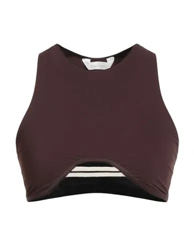 Palm Angels Woman Top Dark Brown Size L Polyamide, Elastane