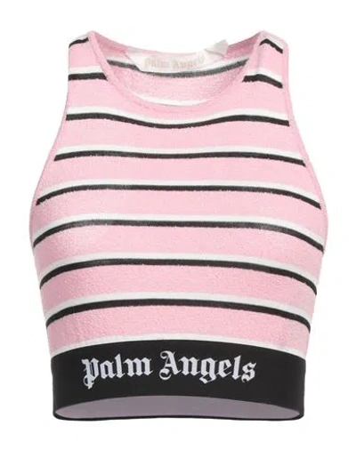 Palm Angels Woman Top Pink Size S Cotton, Polyamide, Polyester, Elastane