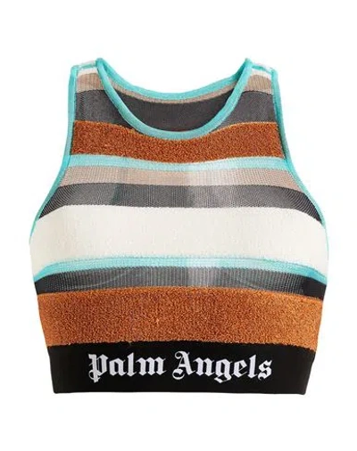 Palm Angels Woman Top Rust Size S Viscose, Acetate, Metallic Fiber, Polyamide, Polyester
