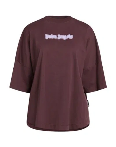 Palm Angels Woman T-shirt Plum Size L Cotton In Red