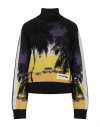 Palm Angels Plant Motif Turtleneck Sweater In Black