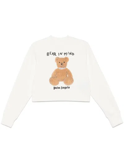 Palm Angels Women Bear In Mind Cotton Sweatshirt In White