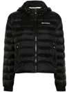 PALM ANGELS WOMEN'S BLACK DOWN JACKET WITH ADJUSTABLE BOTTOM DRAWSTRING FOR SS24
