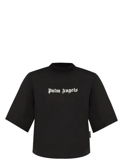PALM ANGELS WOMEN'S CLASSIC LOGO CROPPED T-SHIRT