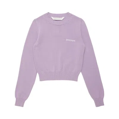 Palm Angels Women Classic Logo Sweater In 3603 Lilac Off