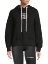 Palm Angels College Cotton Hoodie In Black