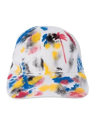 Pre-owned Palm Angels Women's Cotton Baseball Hat W/tags In White