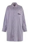 Palm Angels Woman Mini Dress Purple Size 4 Cotton In White