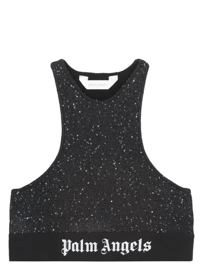 PALM ANGELS WOMEN'S CROP-TOP WITH LOGO